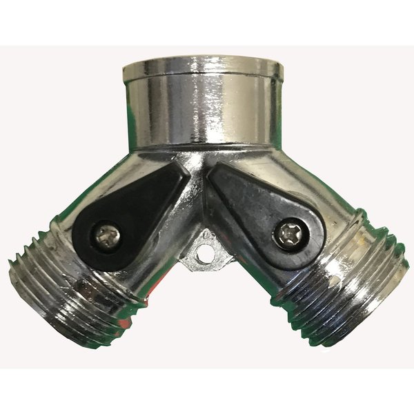 Rugg 3/4 in. Zinc Threaded Male Y-Hose Connector with Shut Offs W6BY-PDQ
